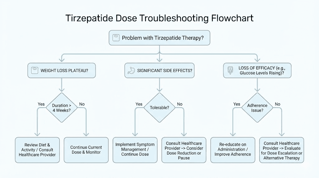 Tirzepatide dose troubleshooting flowchart for common challenges
