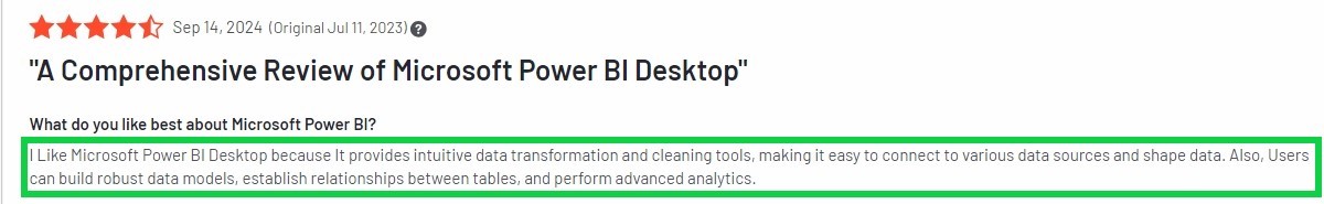 Microsoft Power BI G2 Reviews