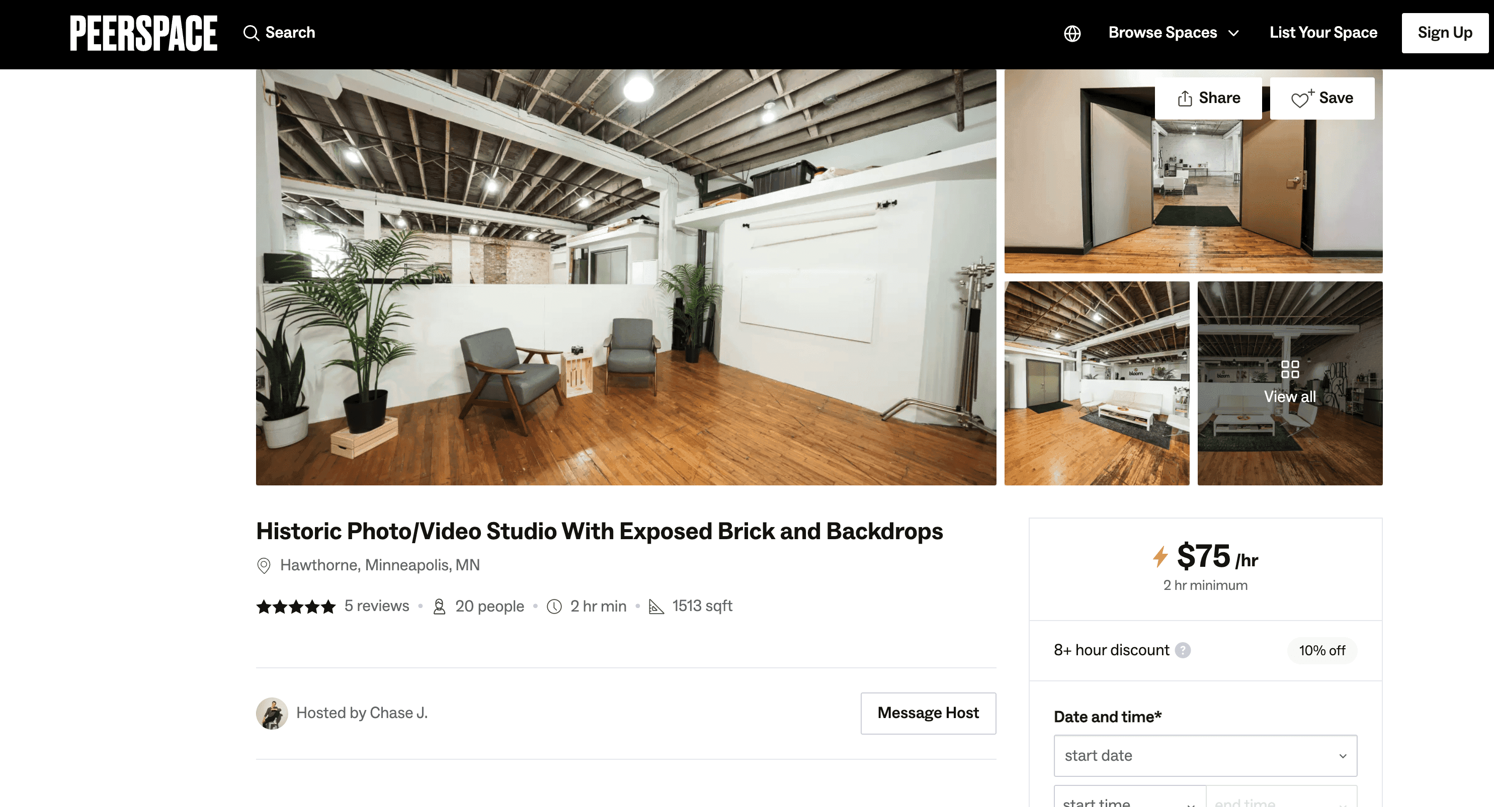 Bloom Studio Peerspcae listing