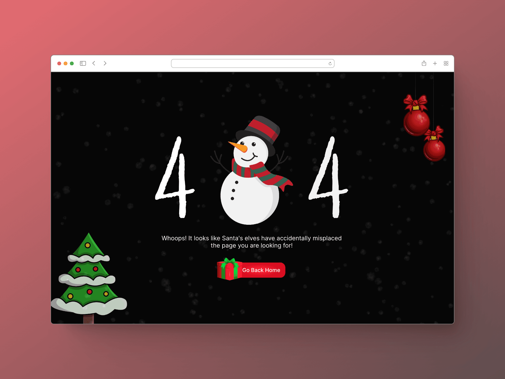 Christmas 404 page