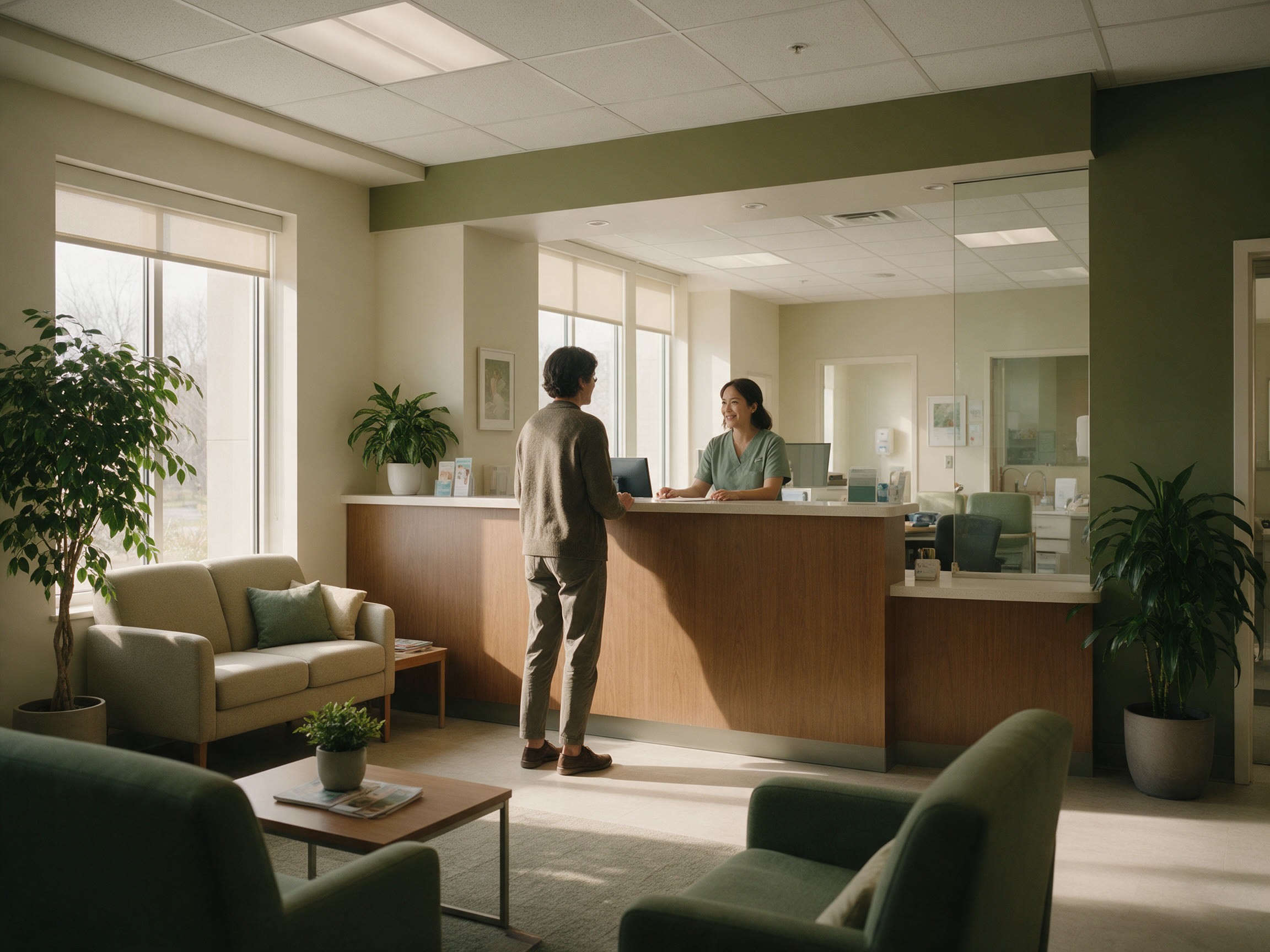 The reception of a physical therapy clinic