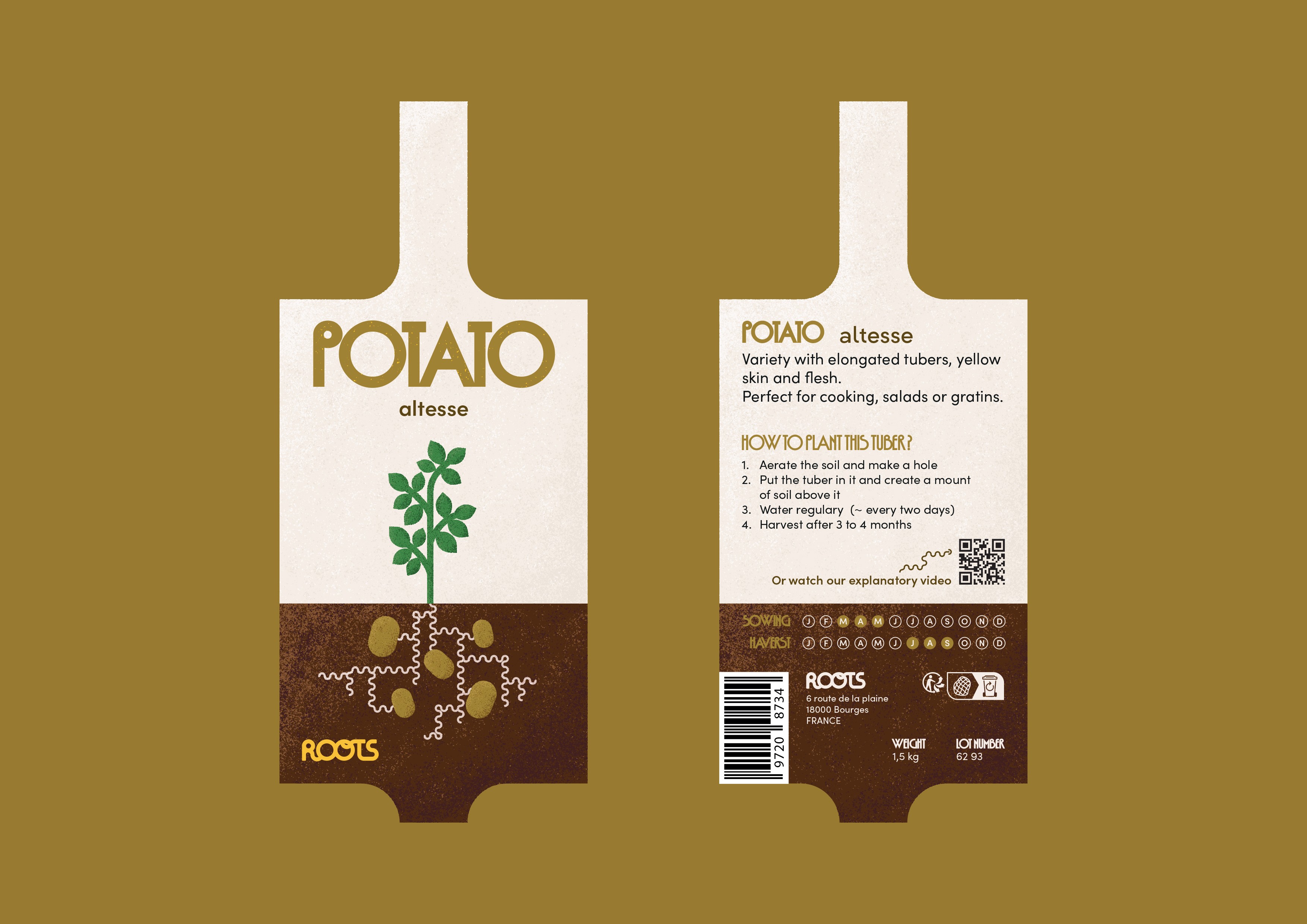 Étiquette filet de pomme de terre