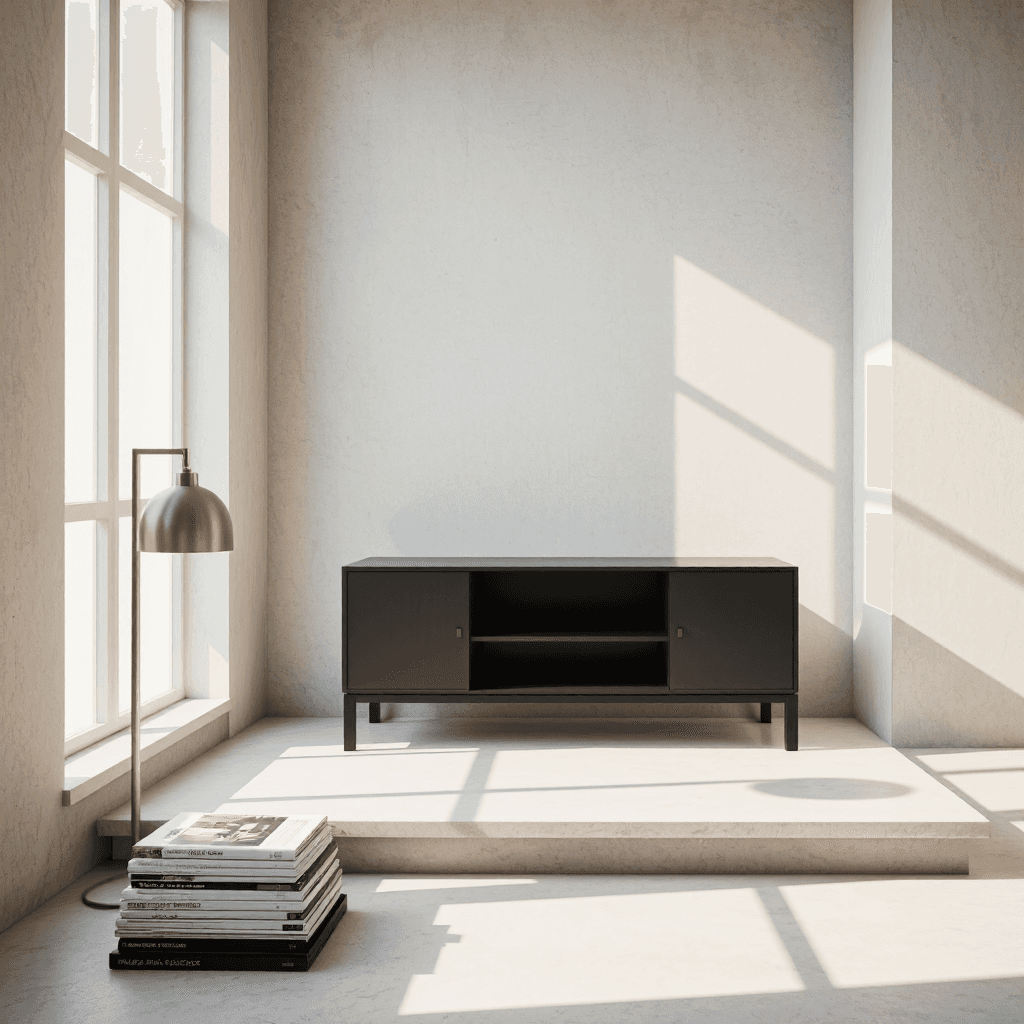 product photography of Modern minimalist furniture piece