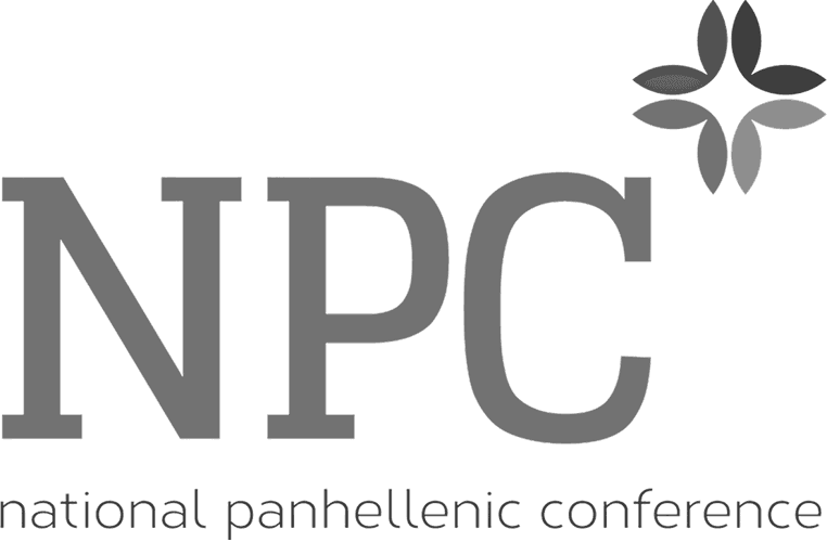 NPC National Panhellenic Conference logo with a stylized floral design and text