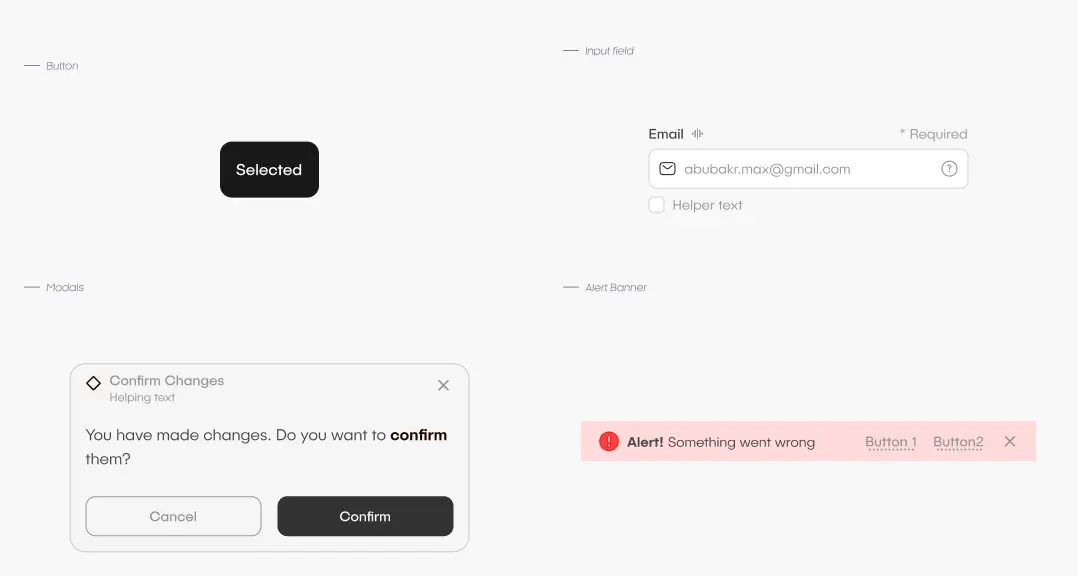 leanest component libtrary required for MVP, B2B or saas design