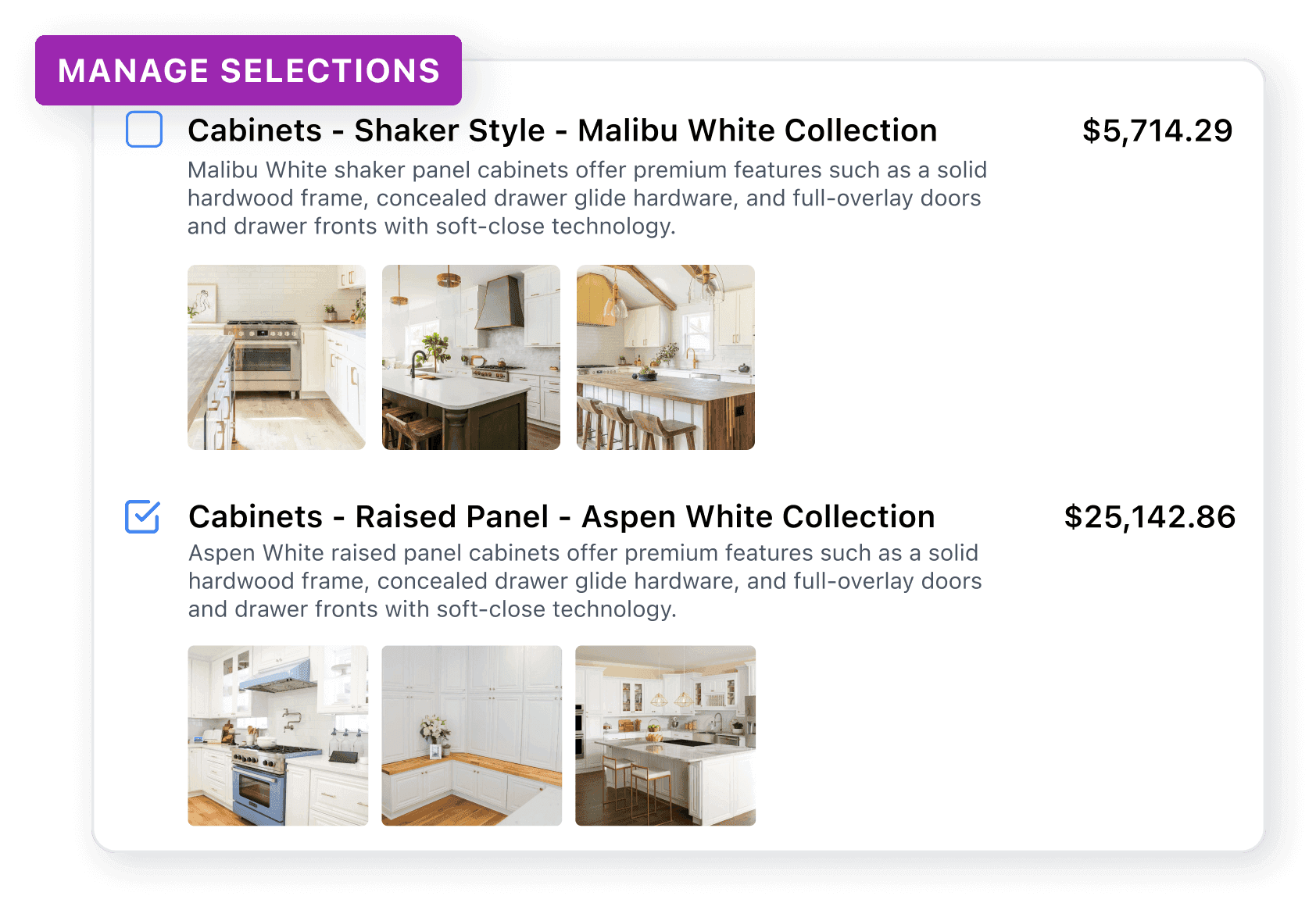 Software Customer Selections