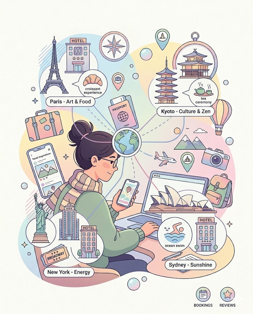 A woman with red hair is standing in the grass