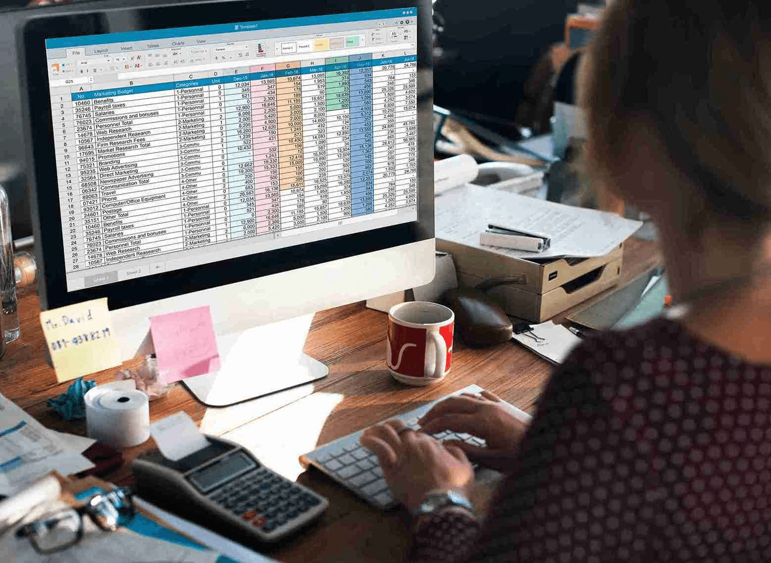 Person working on spreadsheet - Accounting Data Categorization