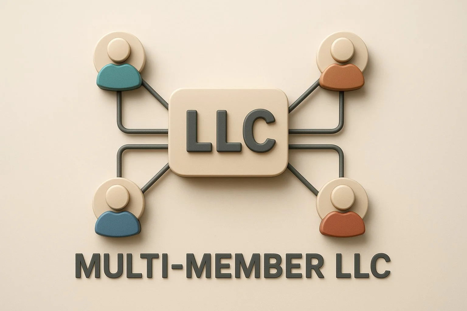 Diagram of a multi-member LLC showing interconnected owner icons, illustrating eligibility for PTE (Pass-Through Entity) election.