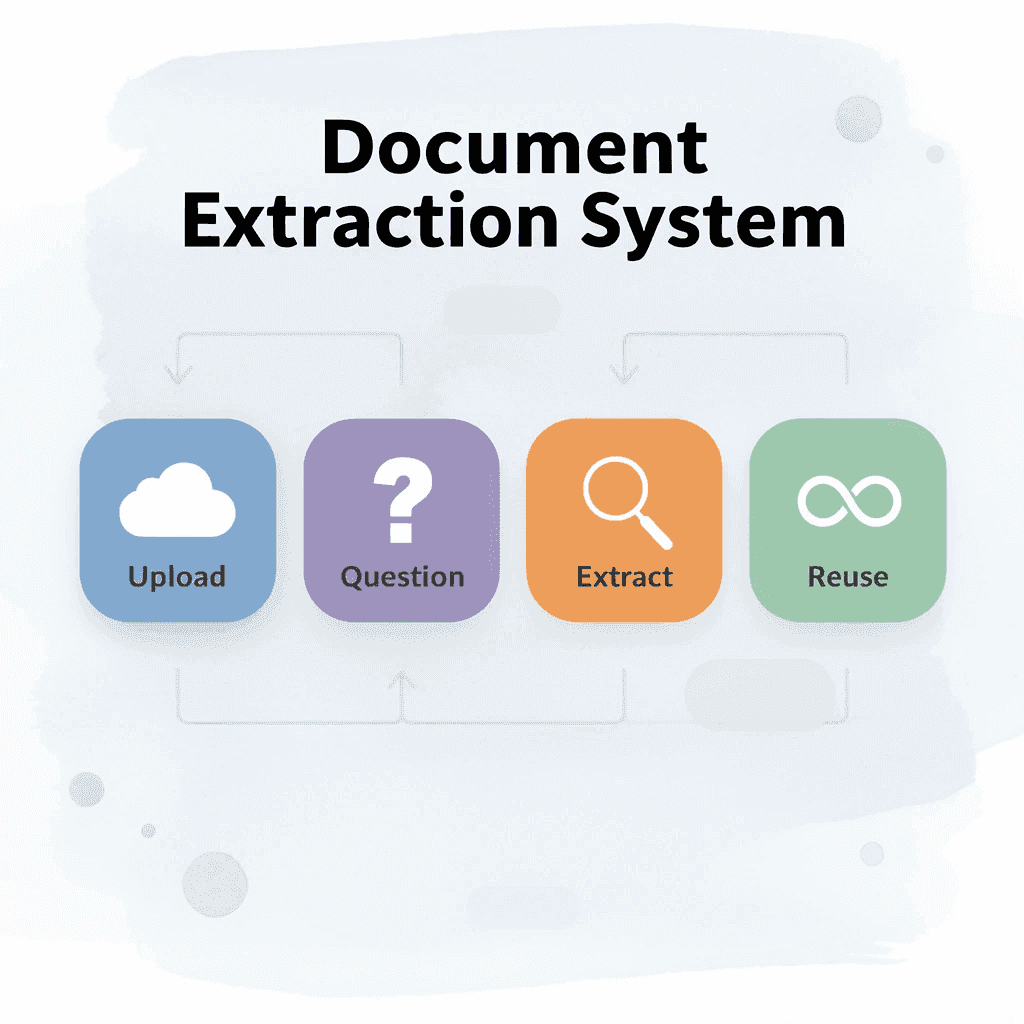 Process flow showing document extraction system steps - Best Tool to Chat With Documents