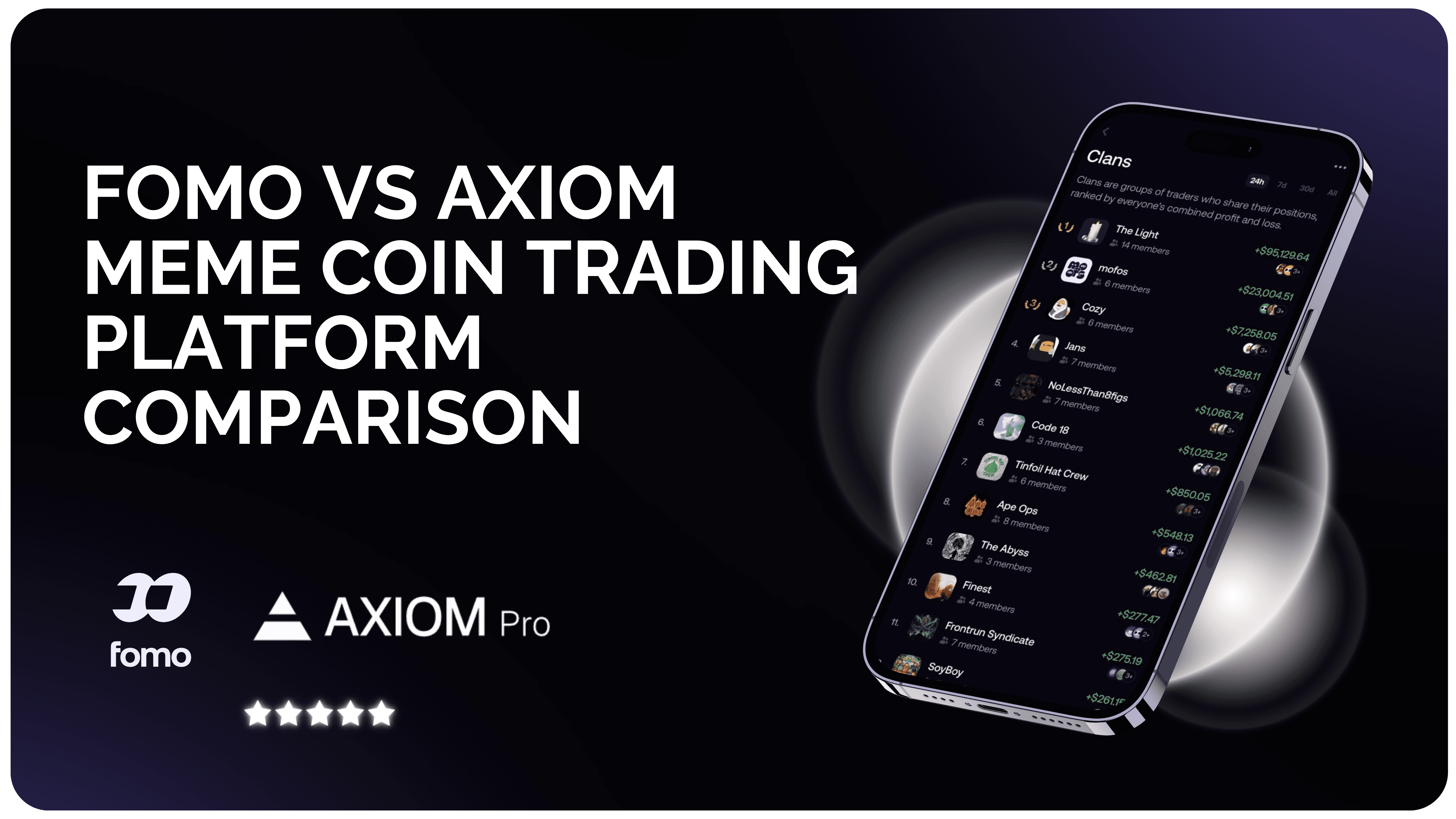 fomo vs axiom meme coin trading platform comparison