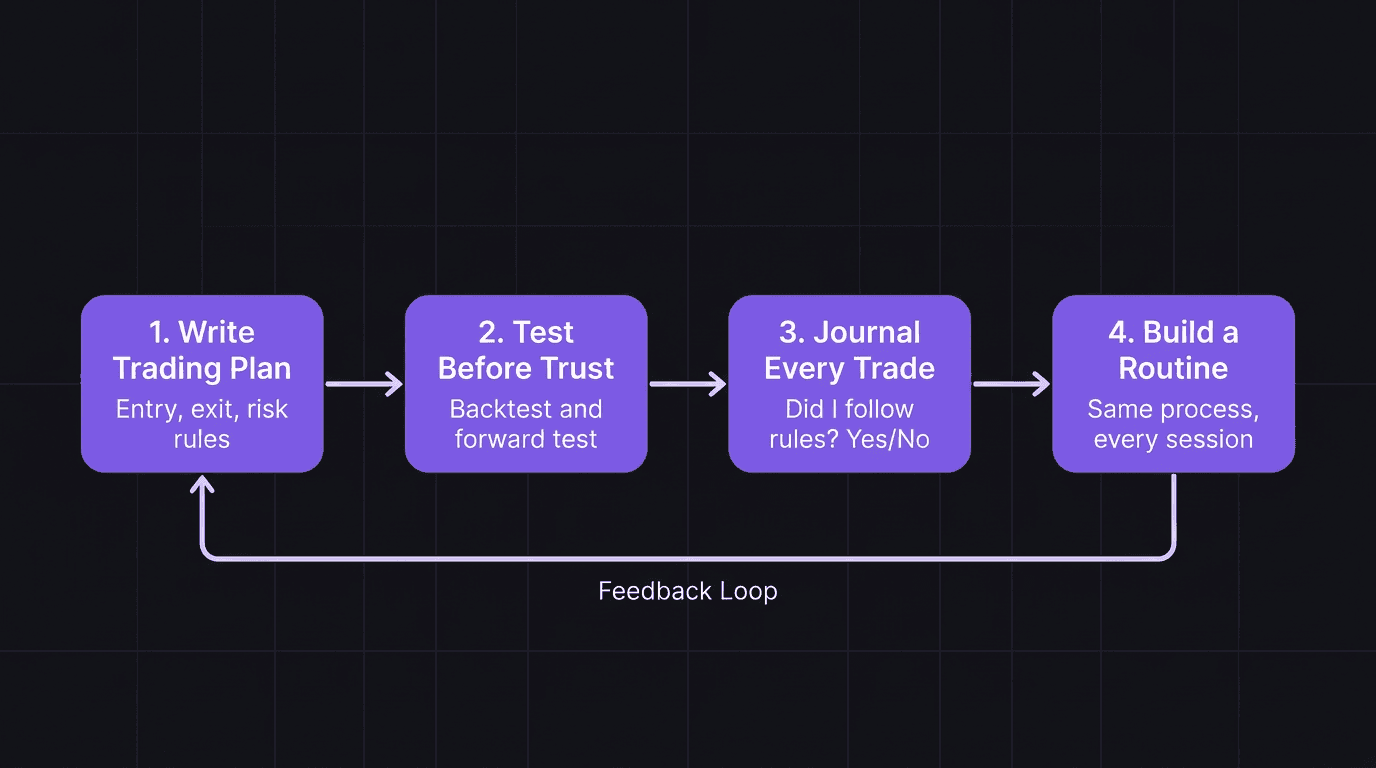 Four-step workflow for building an emotion-proof trading system