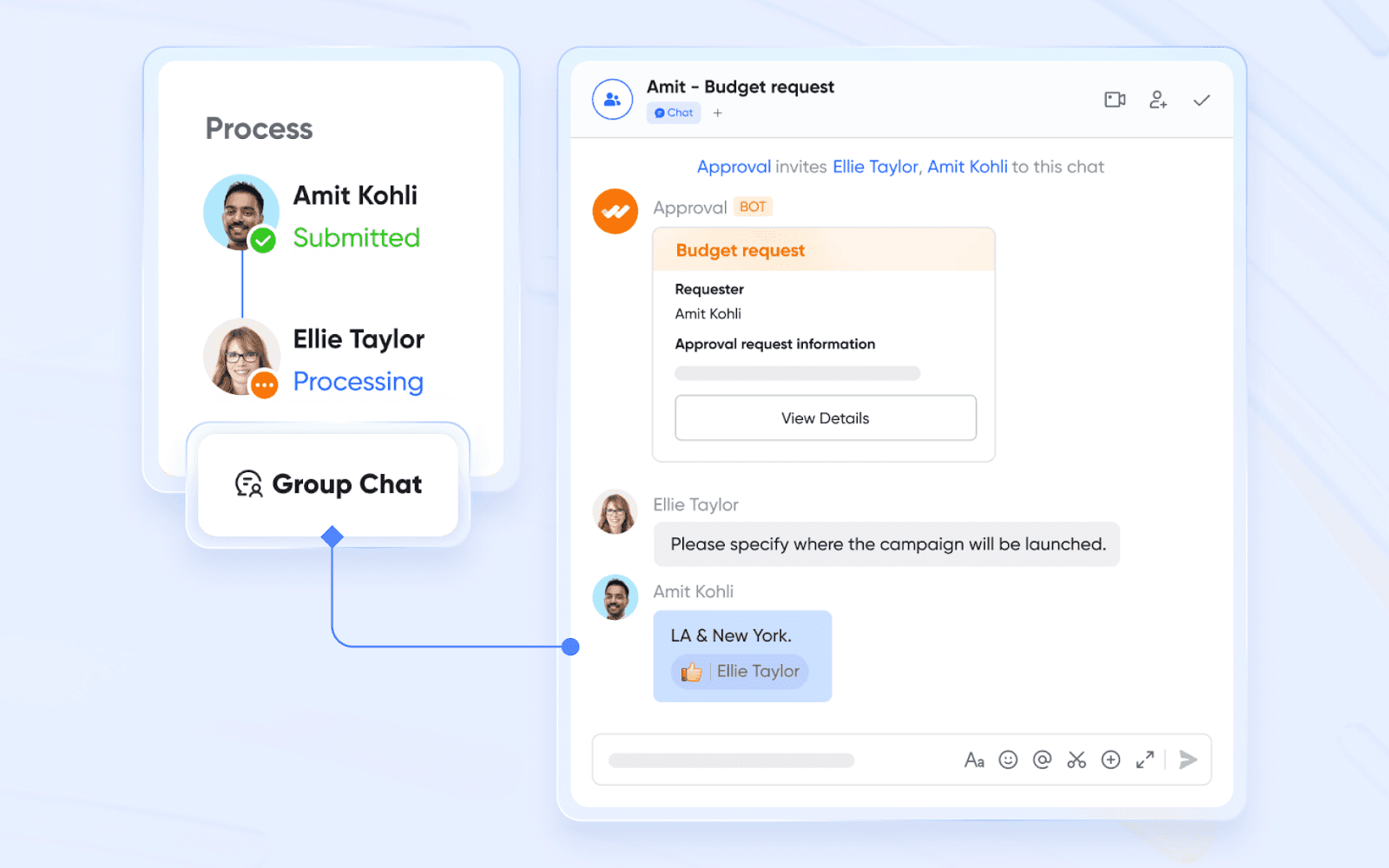 Approvals are always sent to the right person, with notifications for reminders and status updates