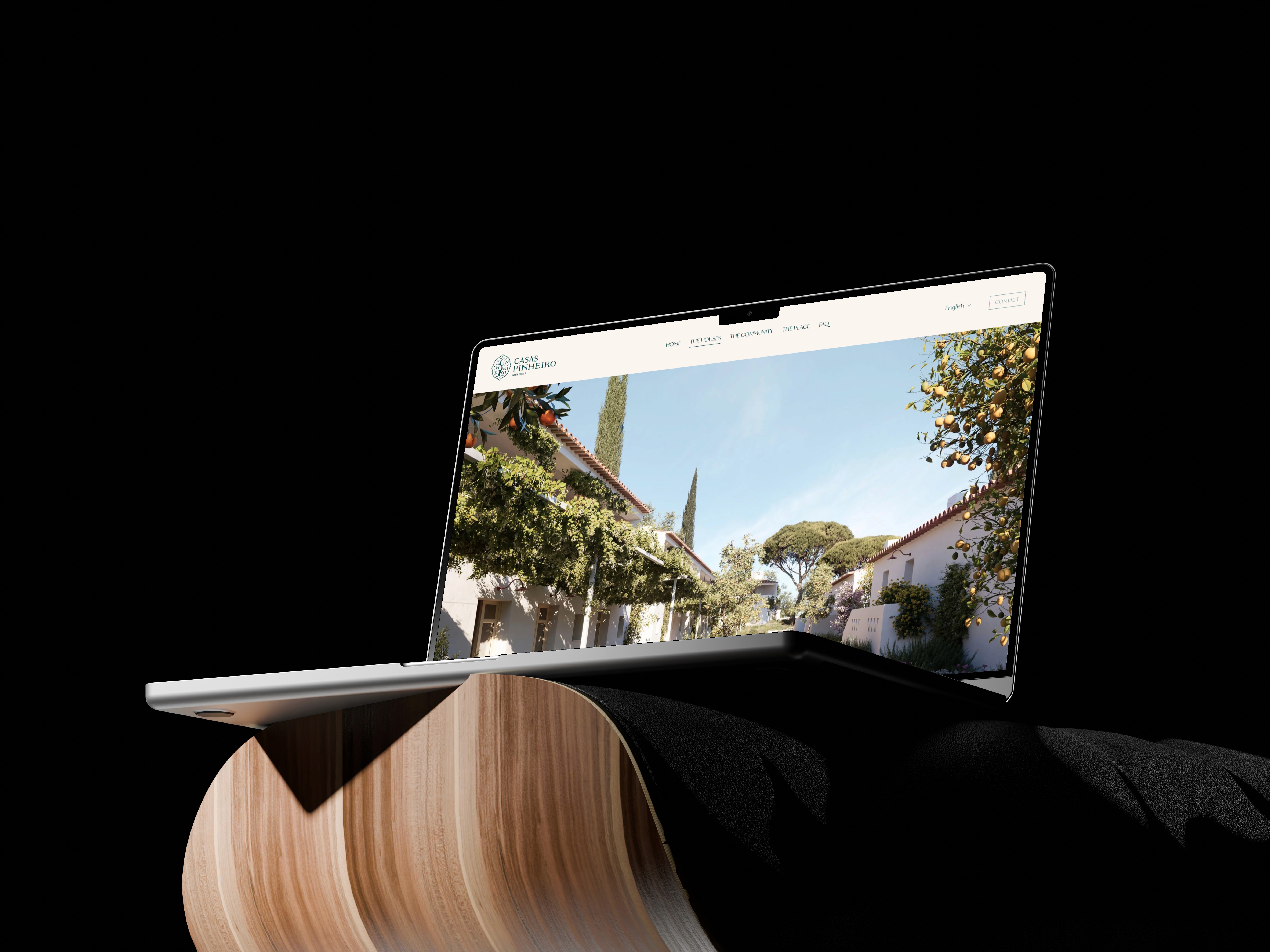 an image showing the website on a macbook for new villas on the south coast of Portugal