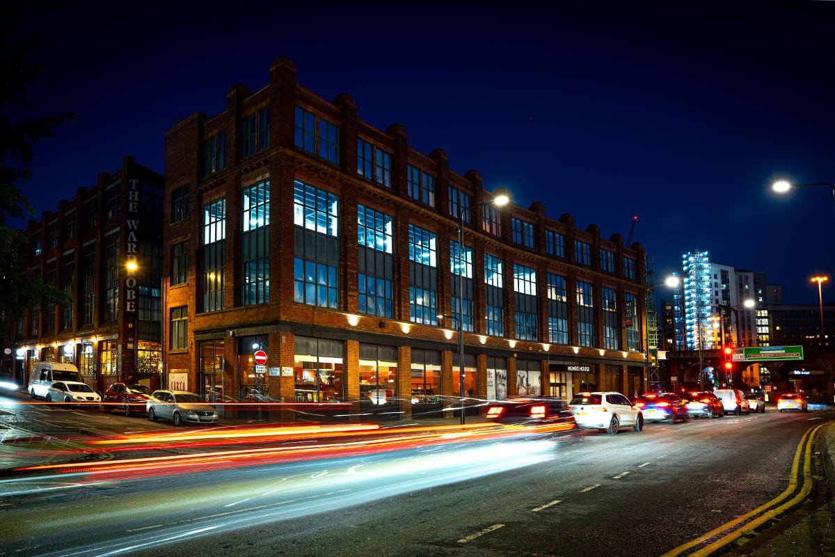 Team working in an office watching at a presentation