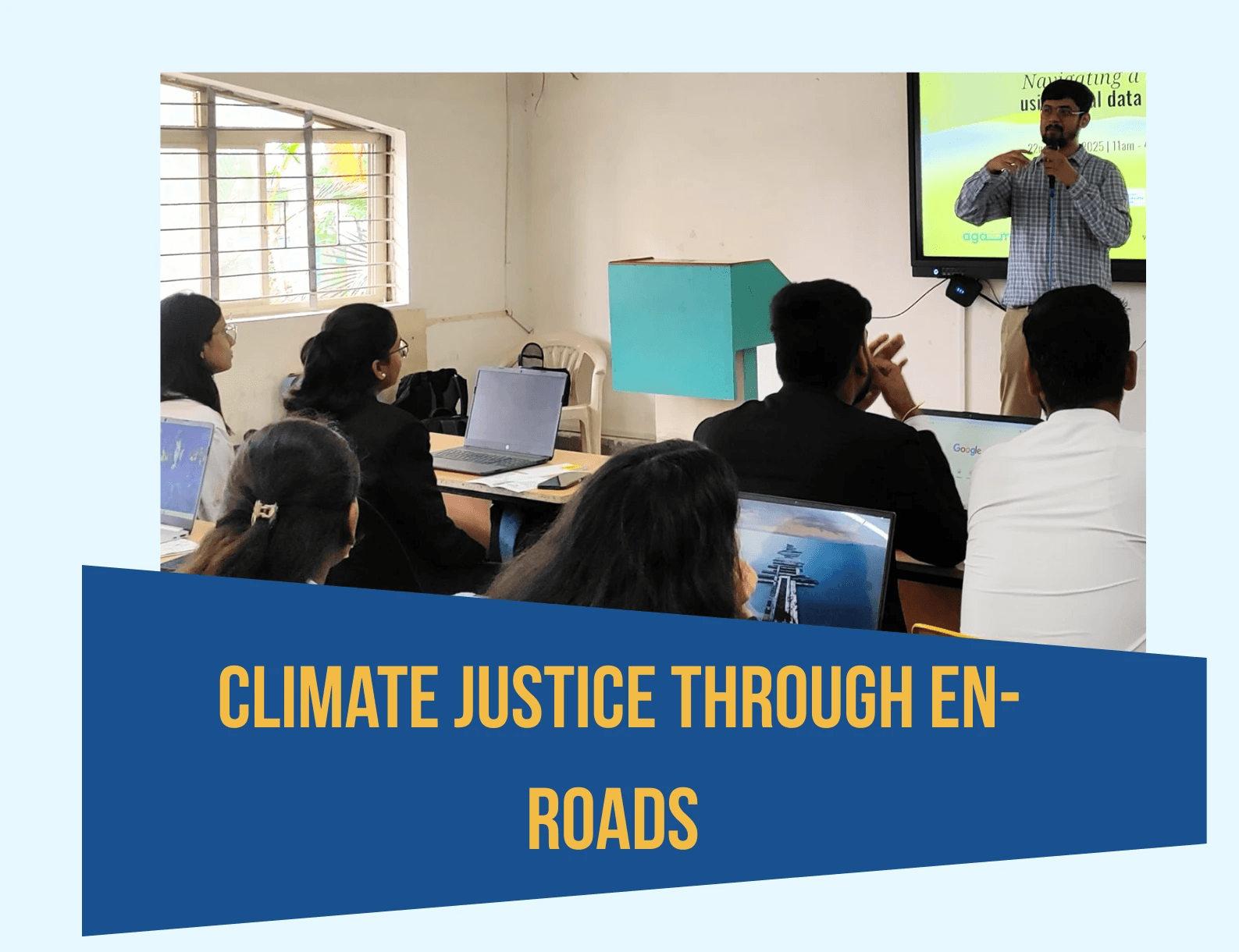 An image of the poster for "Climate Justice through EnROADS"
