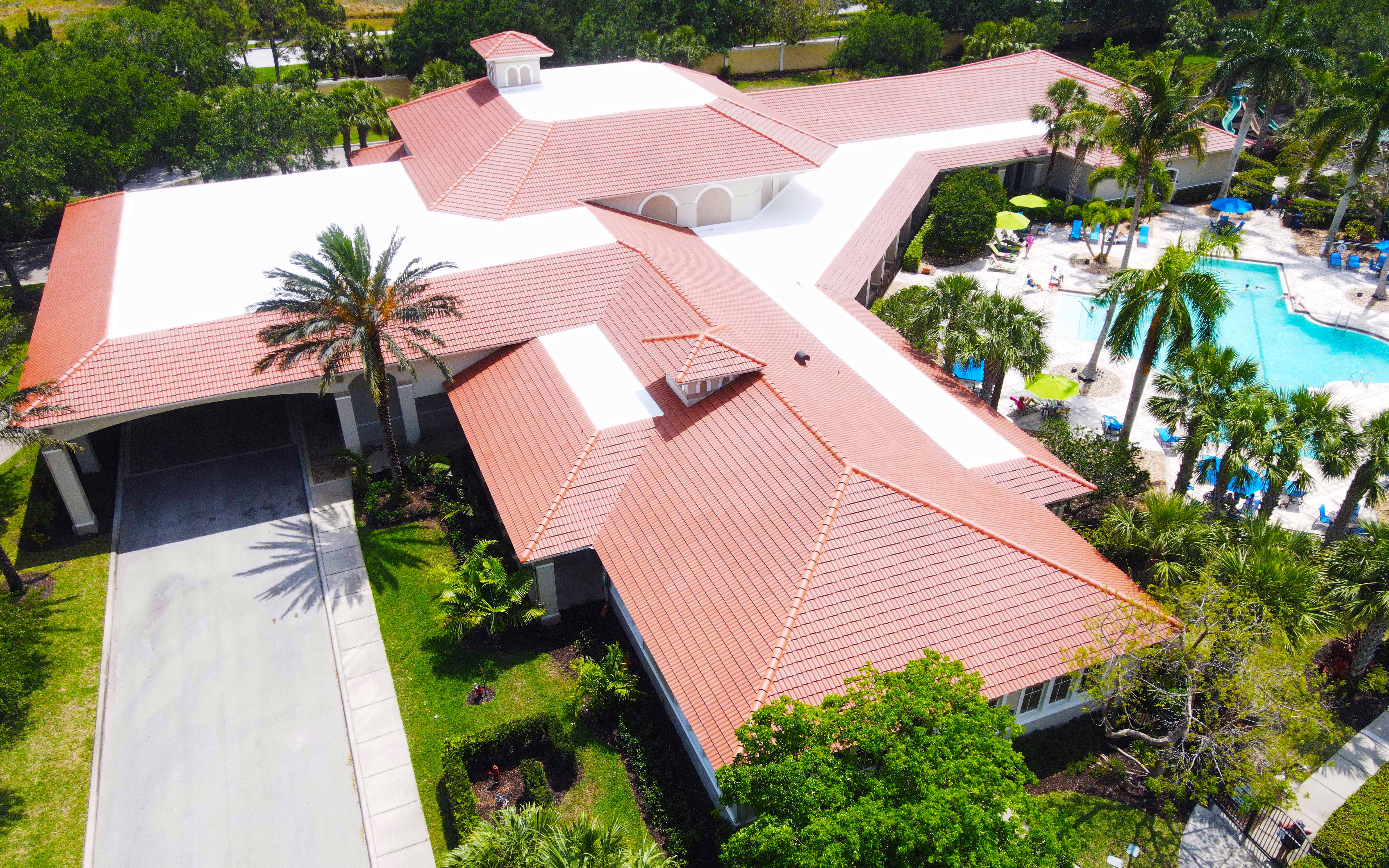 2023 Roof Replacement at The Island Club, PGA Village, Port St Lucie with Westlake Estate S Tile in Spanish Clay with Black Antique