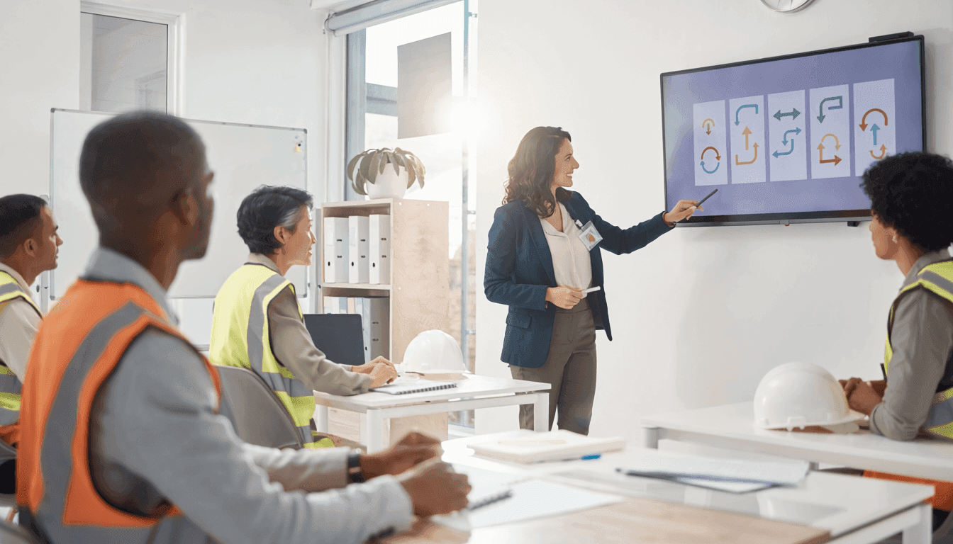 aula durante un corso di formazione sulla sicurezza sul lavoro