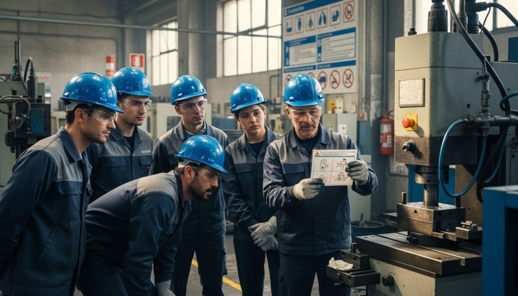 gruppo in formazione su macchinari