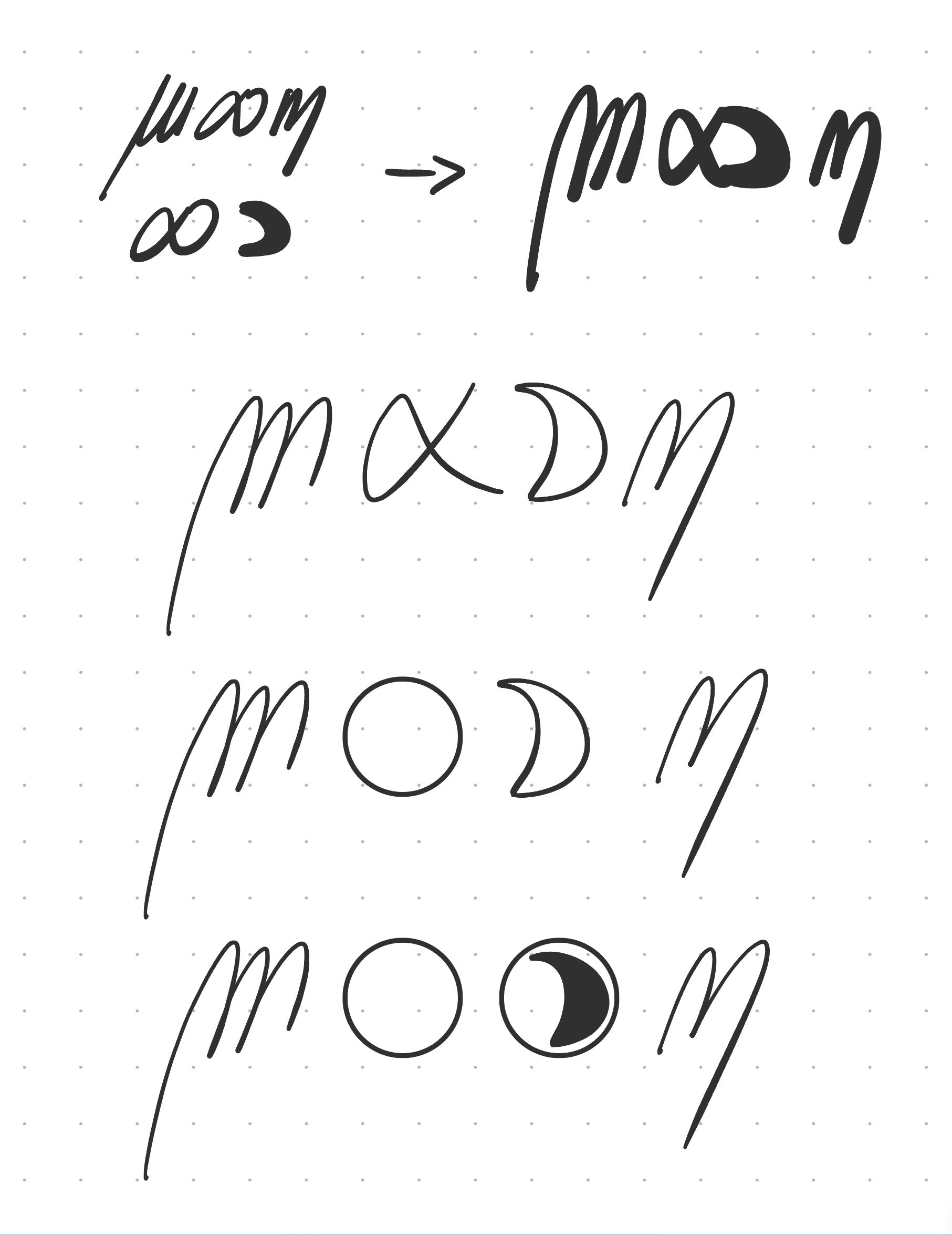 moon logo sketches