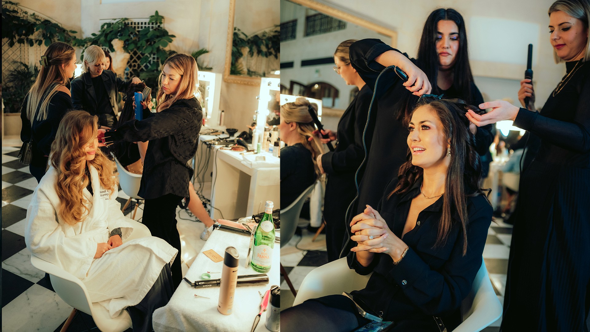 model with schwarzkopf in kepinski berlin hotel, styling a model for instagram, gala Dm germany