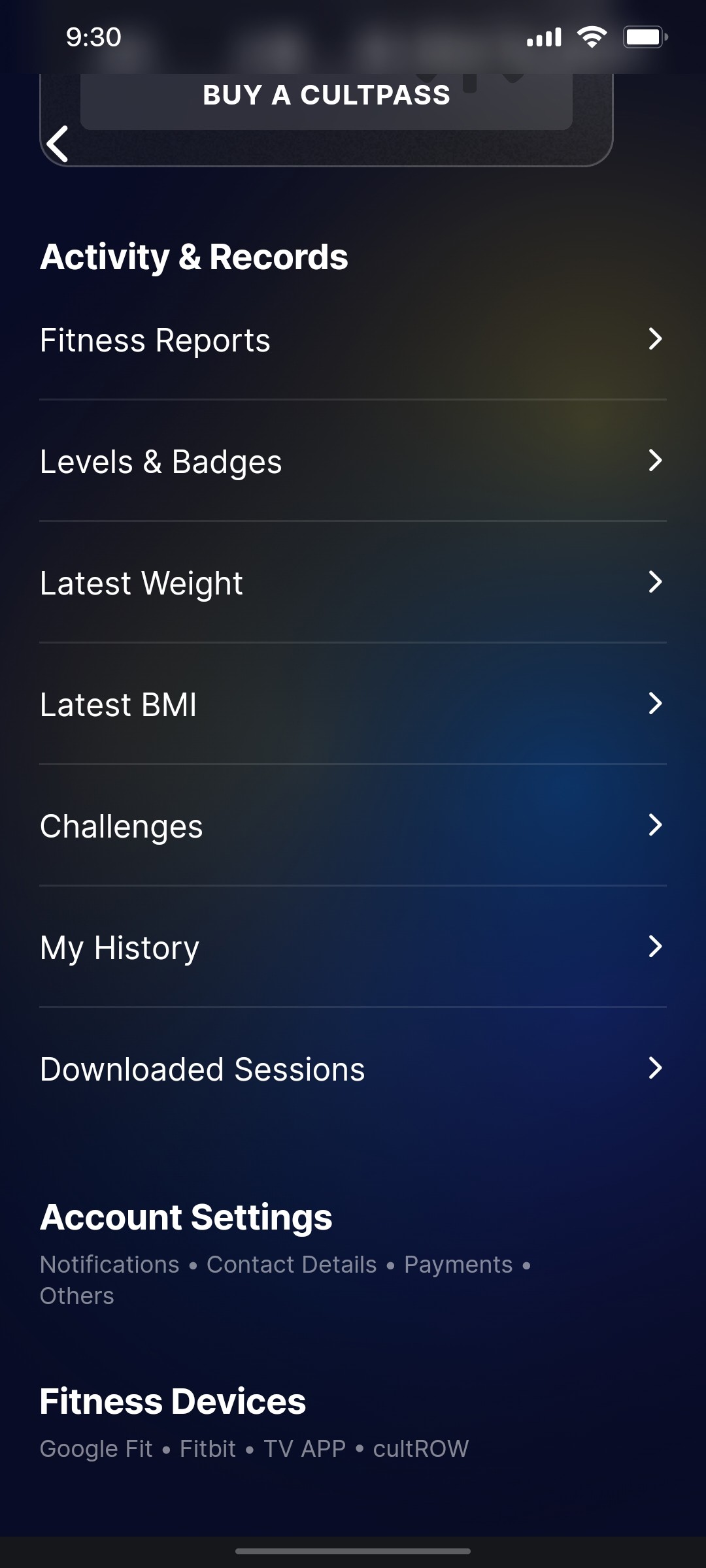 Cult.fit App Buy a cultpass Screen