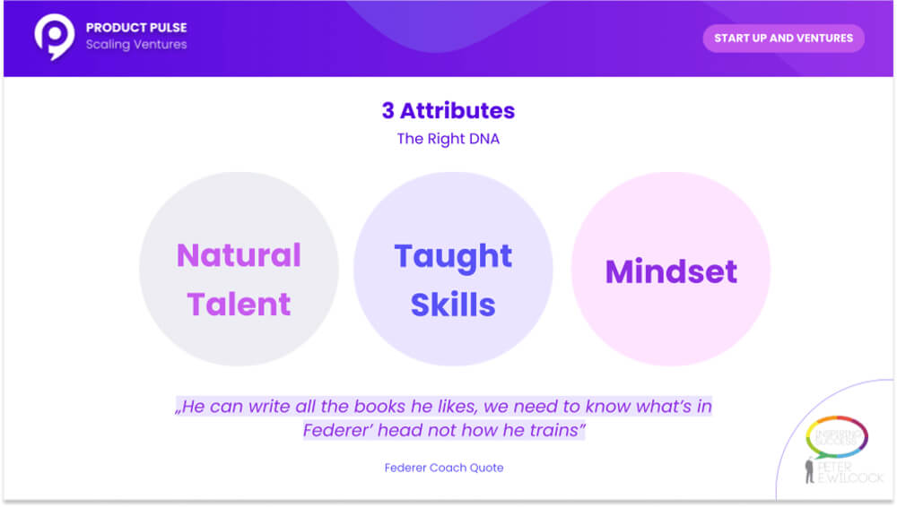 Natural talent – Taught skills - Mindset - 3 attributes