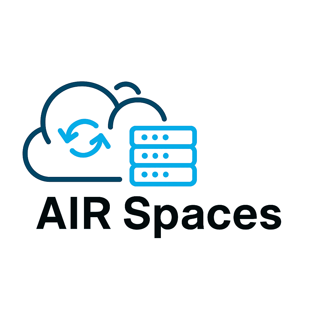 AIR Spaces cloud logo with a laptop
