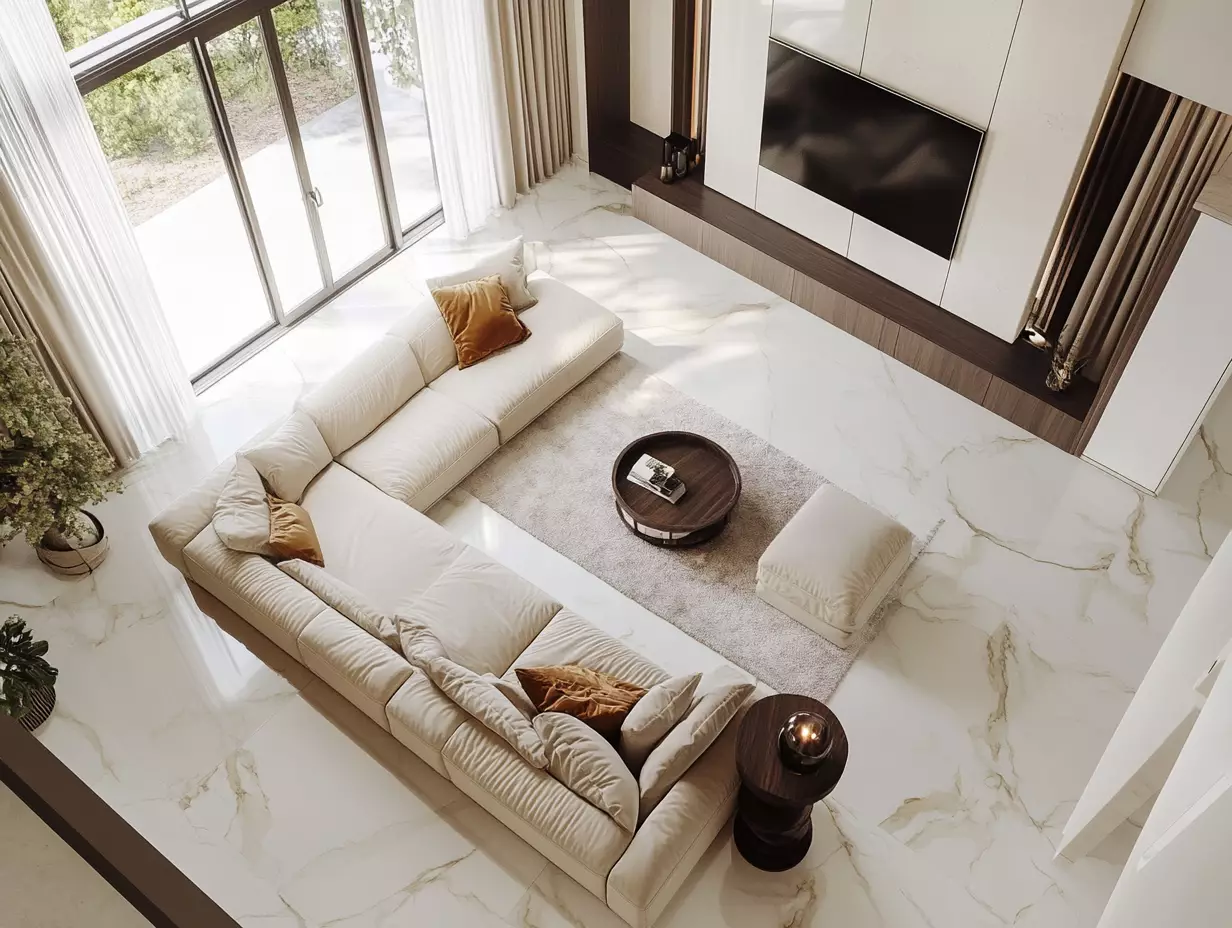 Top view of living room