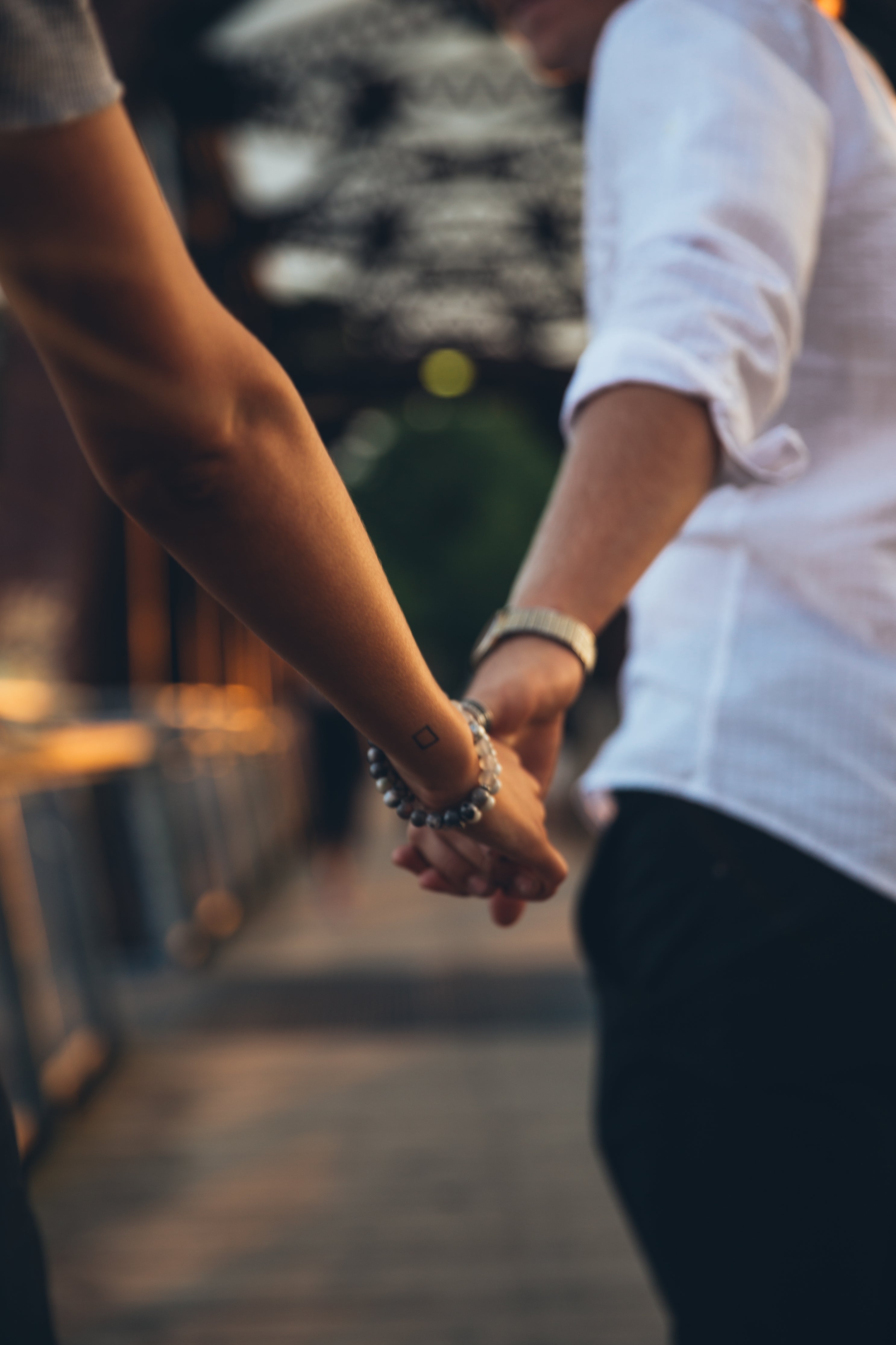 couple holding hands