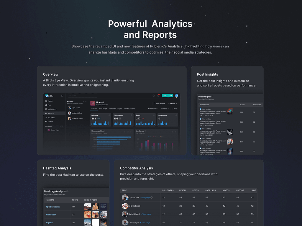 Website design showcasing an app for analyzing electricity prices, production, and consumption, with a dark-themed dashboard, data visualizations, sidebar navigation, and call-to-action buttons.