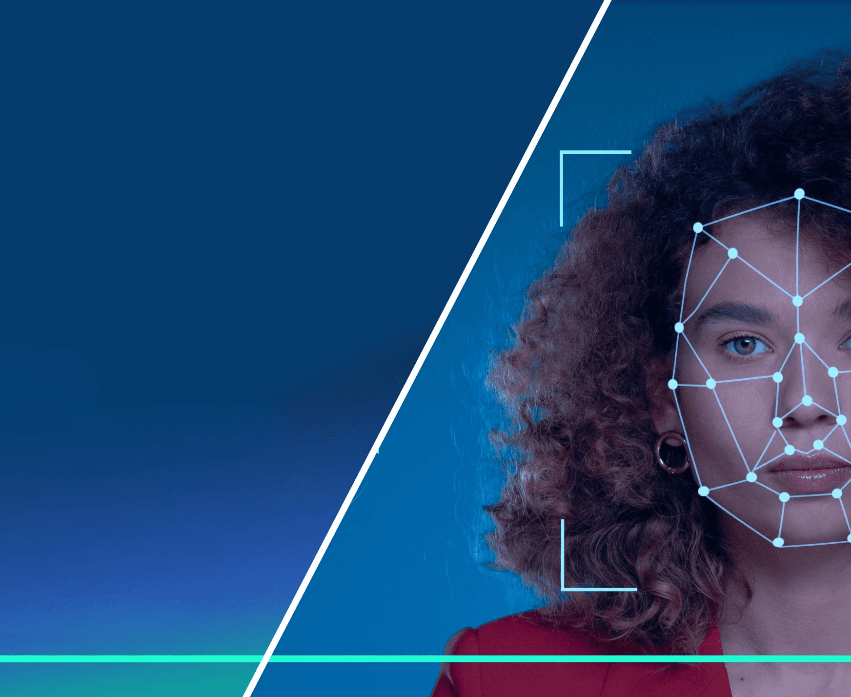 Graphic showing hyper-personalization for 2026 with a woman’s face overlaid by AI facial recognition lines, symbolizing data-driven customer targeting.