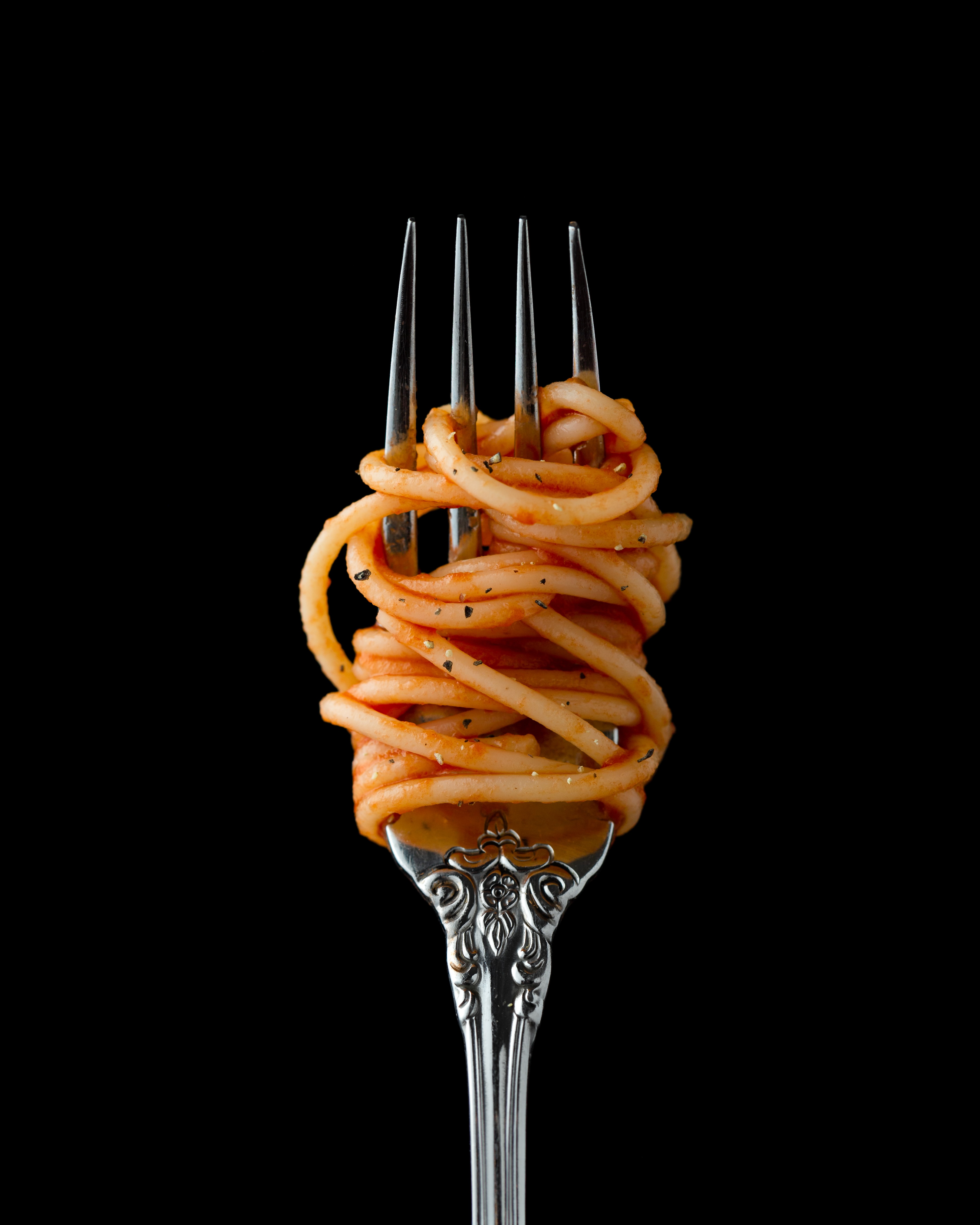 Noodles on a fork