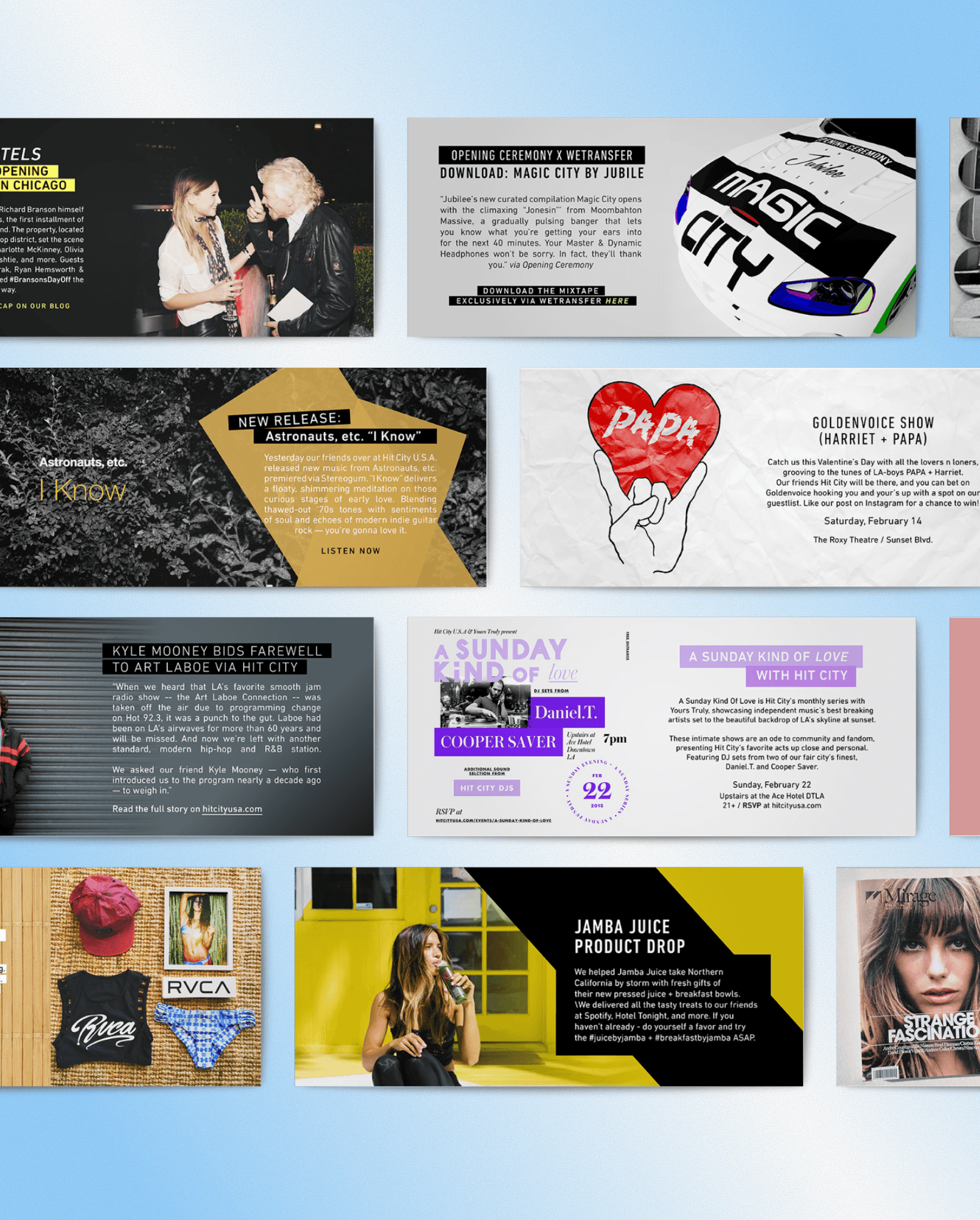 Email Marketing email newsletter panels