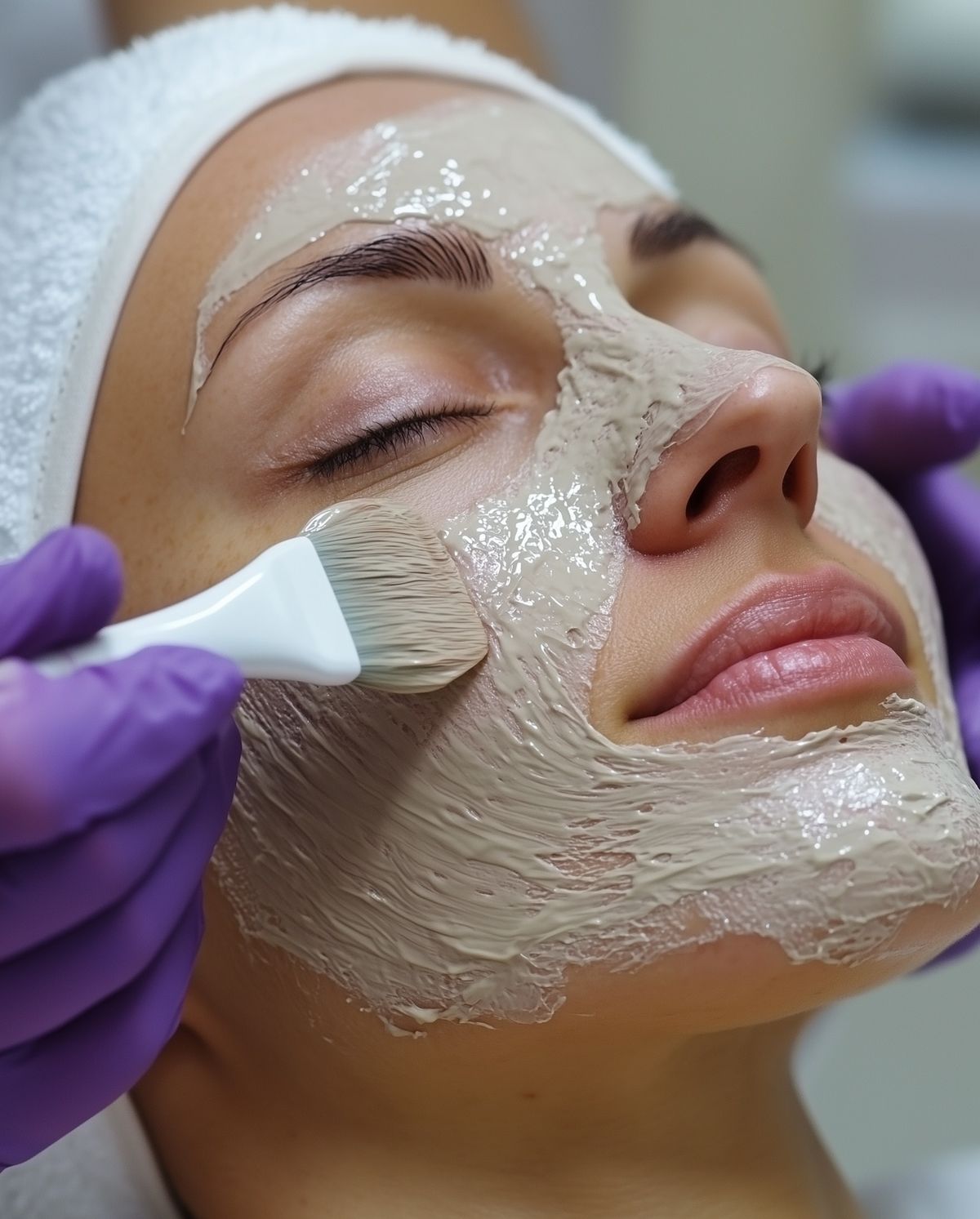 A smiling woman with her arms crossed, standing against a dark green background. She has long, dark hair.