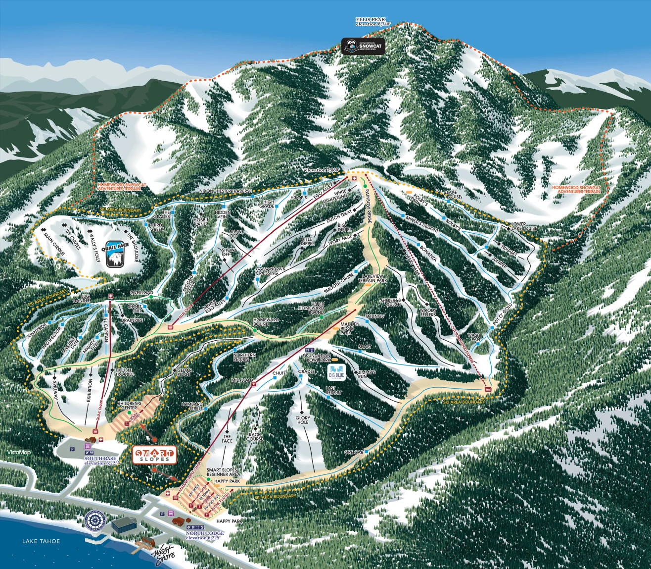 Homewood ski resort trail map