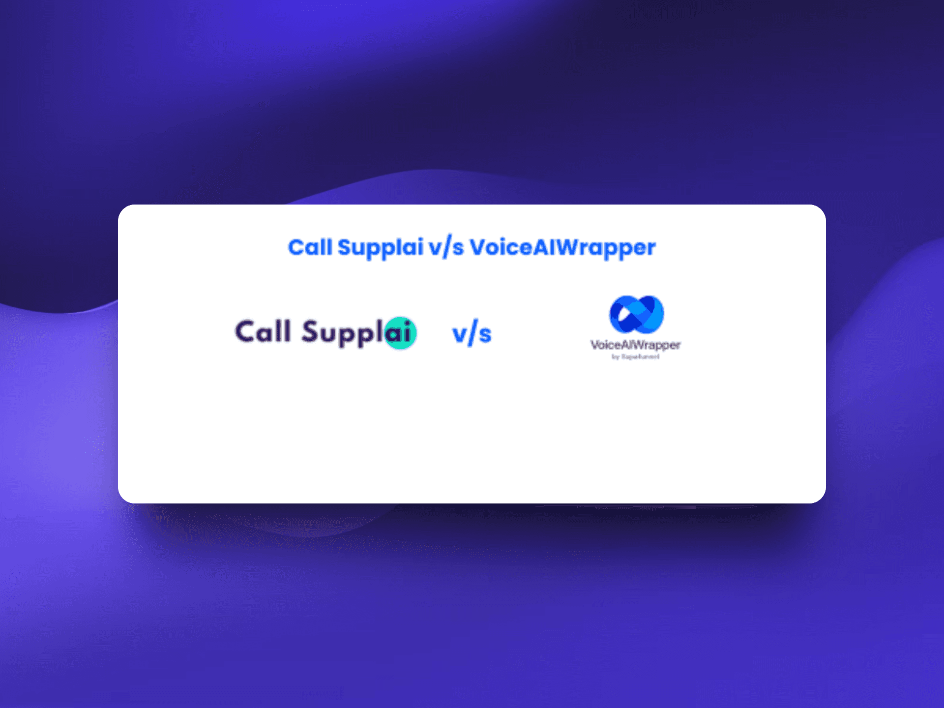 Call Supplai Alternative with better agency pricing, features and support | VoiceAIWrapper
