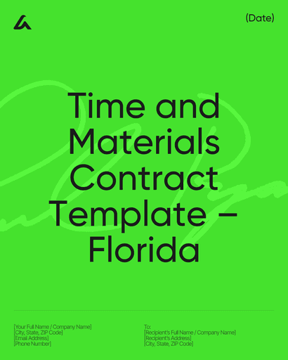 Time and Materials Contract Template – Florida