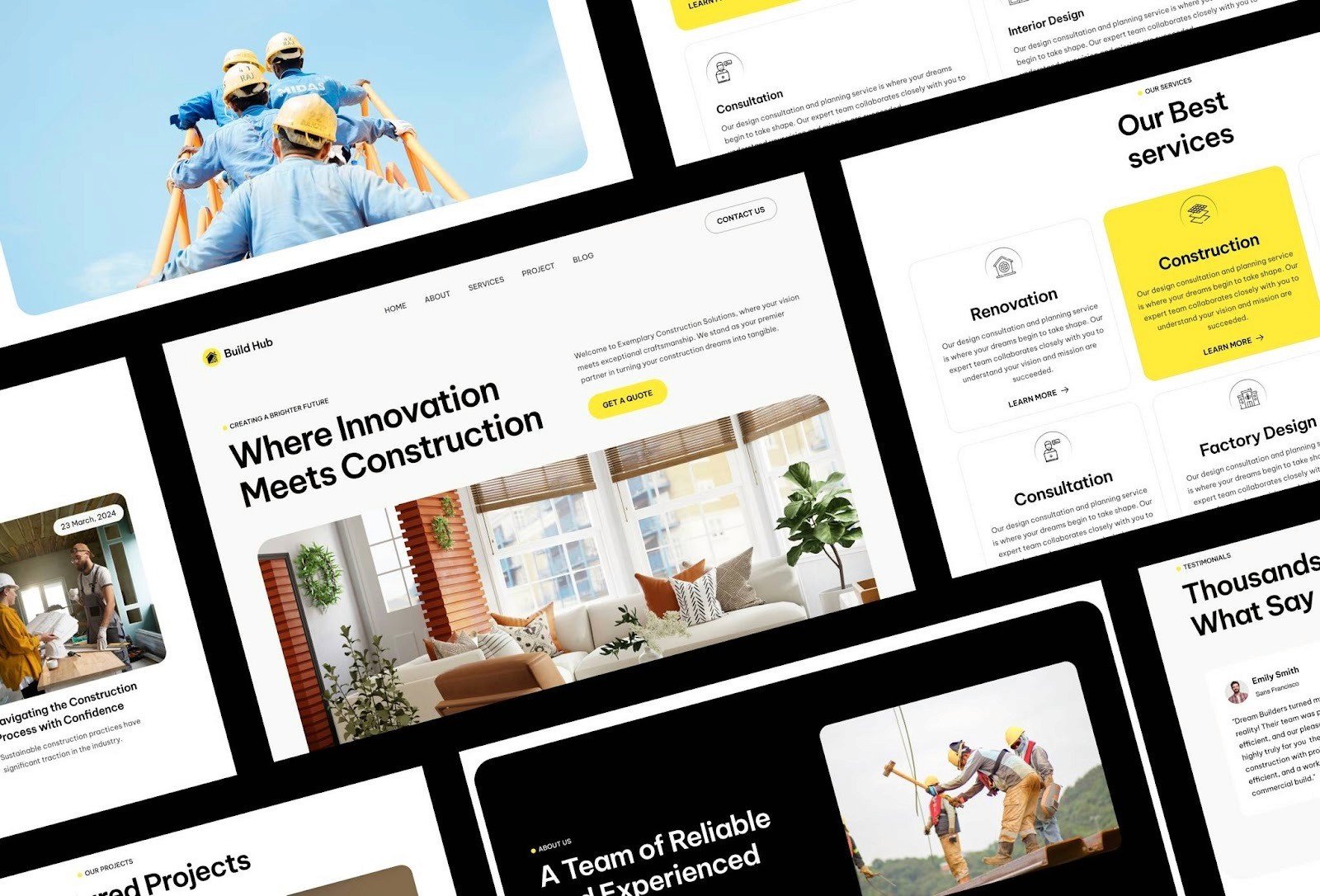 buildhub construction company framer template