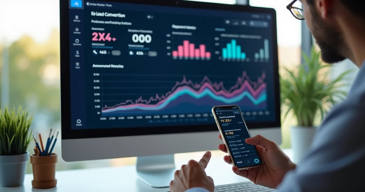 Dashboard digital mostrando o tempo médio de conversão de leads