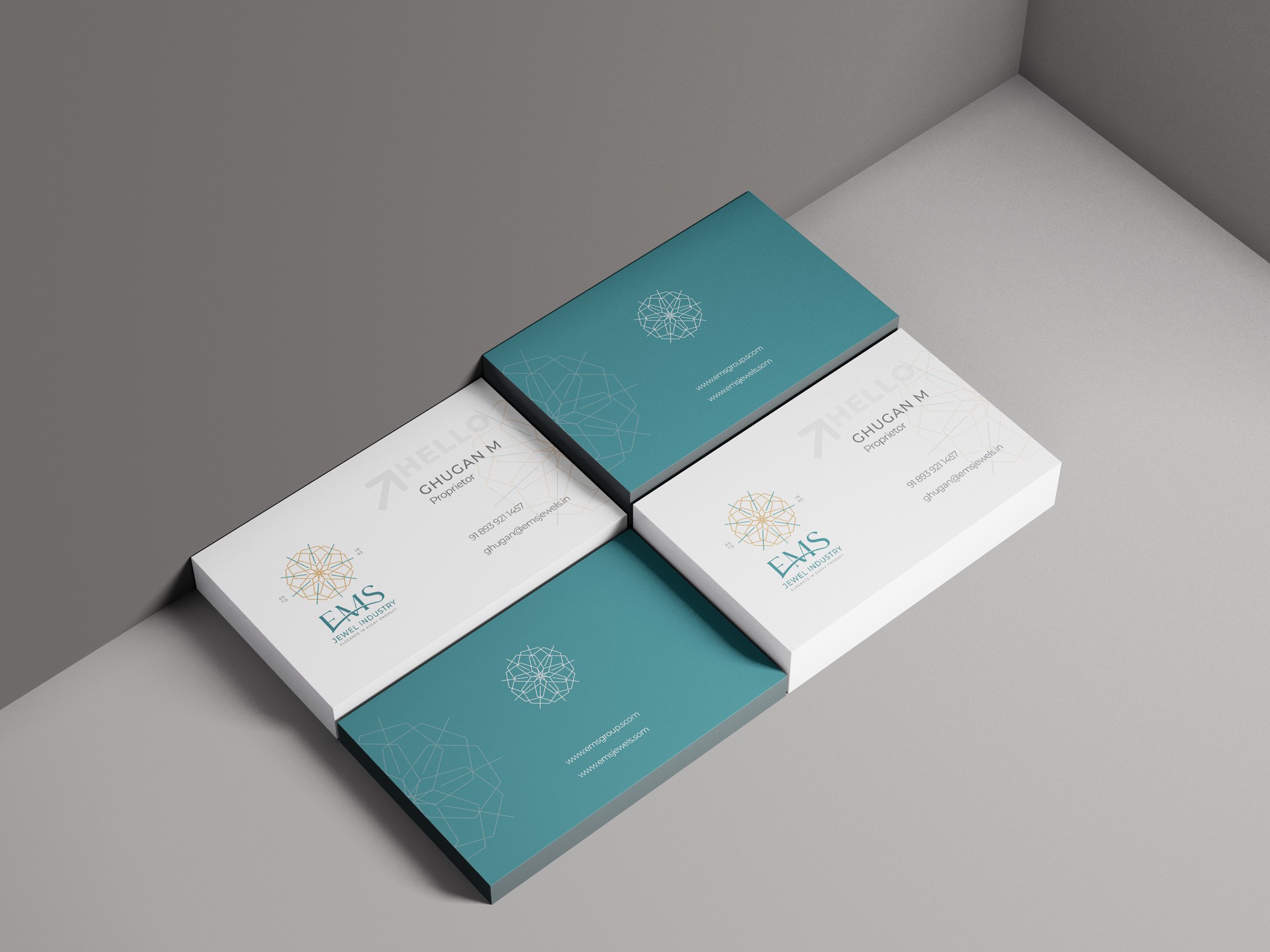 EMS Jewel Industry business card design — Penguincil Design