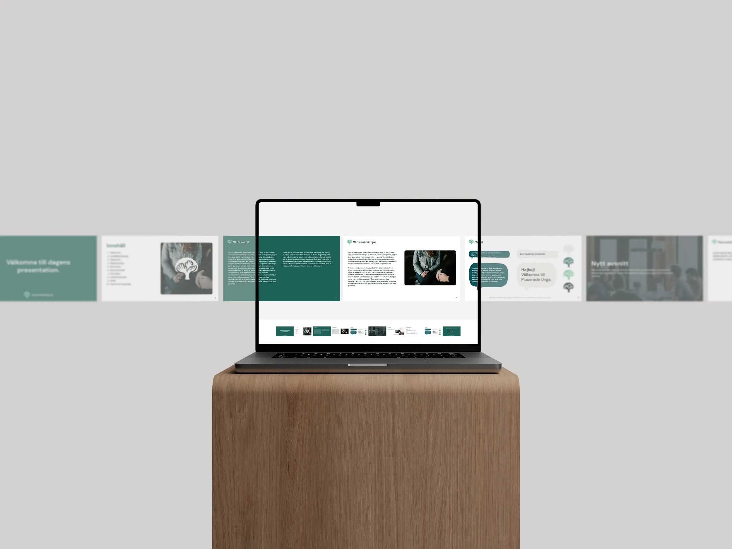 En dator med Google Slides