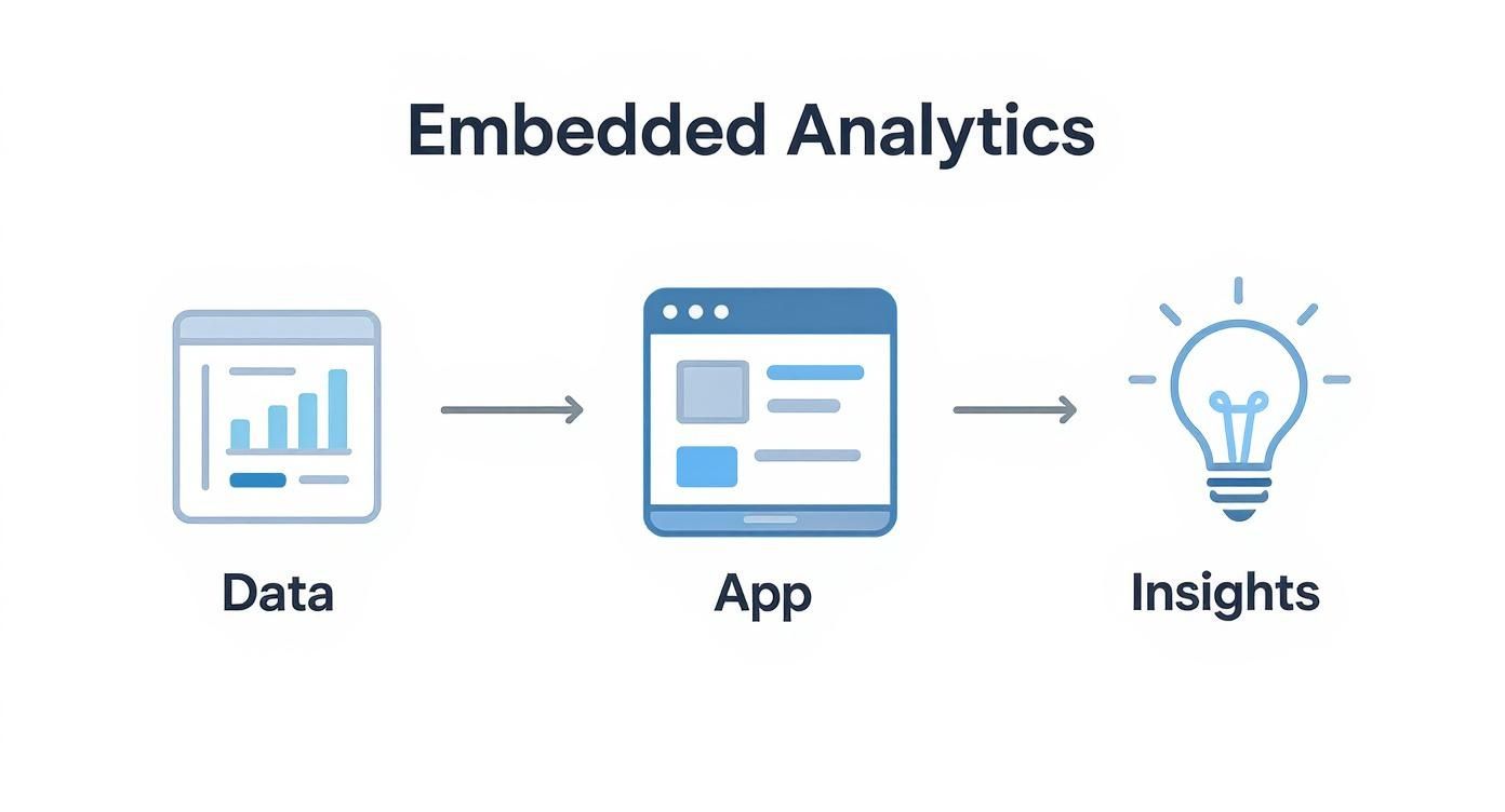 Infographic about what is embedded analytics