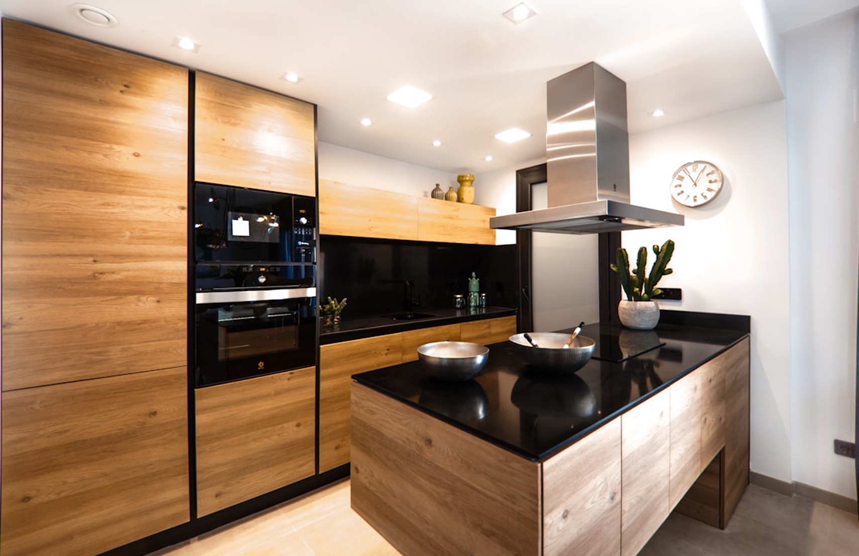 A kitchen with proper lighting.