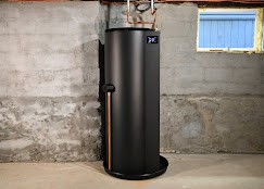 Reservoir water heater in basement