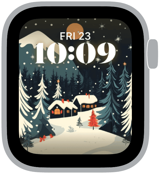 an apple watch face from the christmas illustrations collection