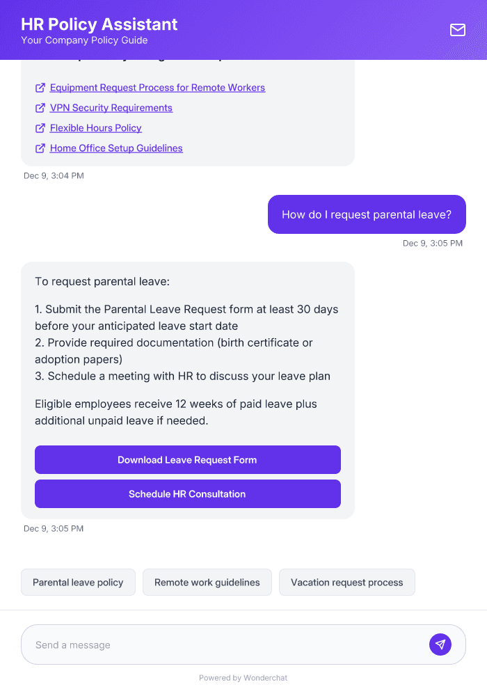 Internal HR Policy Chatbot Template for Secure Employee Support
