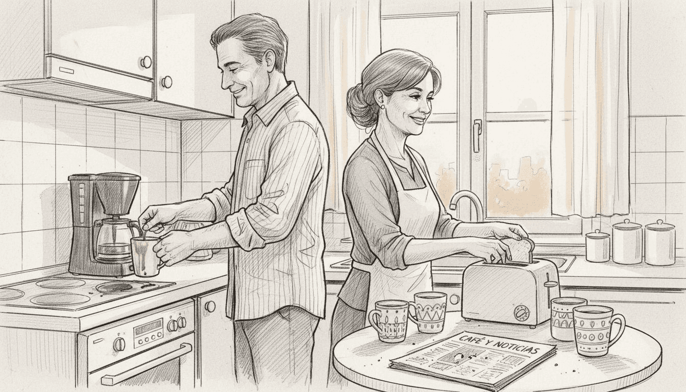 Una pareja comparte momentos en la cocina mostrando cómo el respeto es clave en su día a día.