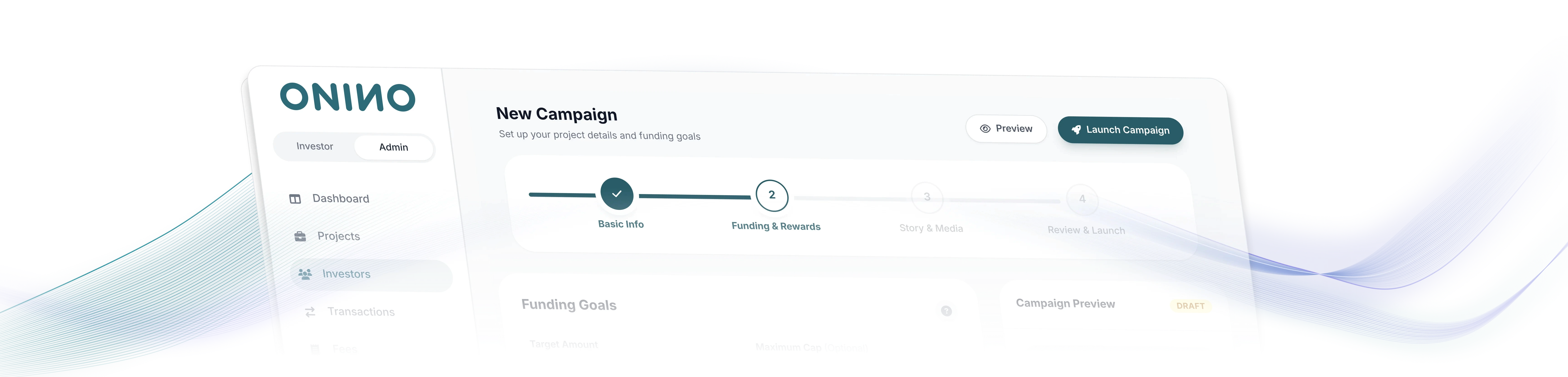 Kampagnen-Setup-Flow im ONINO-Plattform-Admin