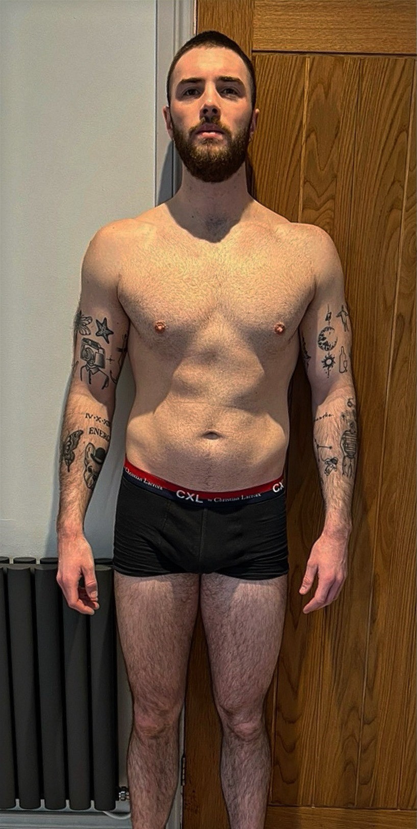 Before and after transformation photos of a Fitnix client